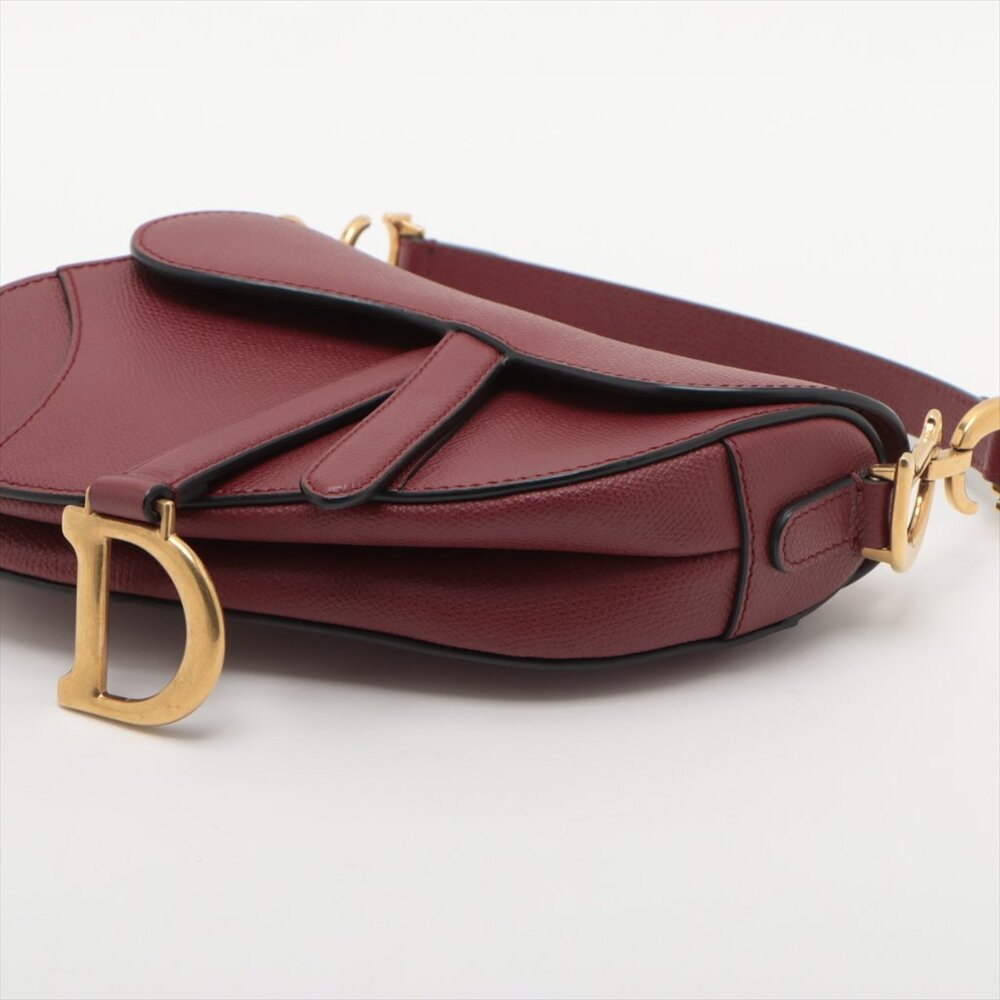 Sold ✅Christian Dior Saddle Bag Leather Hand bag Red - Picture 3 of 8